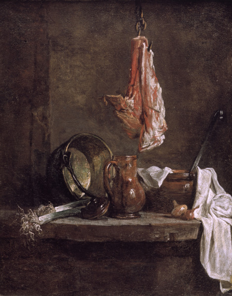 Stilleben mit Fleischstücken von Jean-Baptiste Siméon Chardin