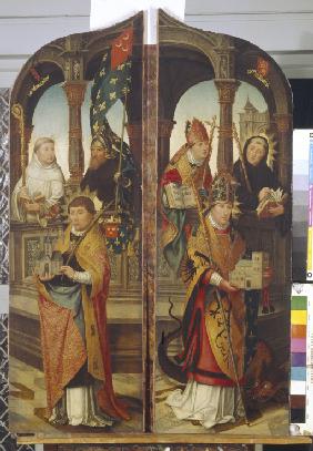 Heiliger Trudo und Heiliger Guillaume. Zwei Seitenflügel des Triptychons 1517