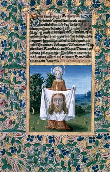 Ms Lat. Q.v.I.126 f.90v St. Veronica, from the ''Book of Hours of Louis d''Orleans'' von Jean Colombe