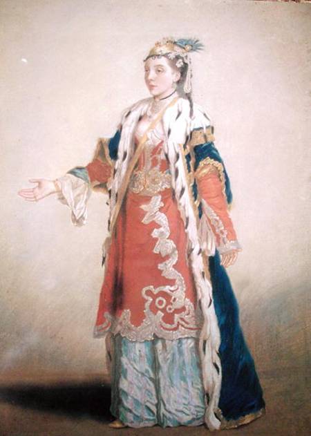 Frankish Woman from Pera, Constantinople von Jean-Étienne Liotard