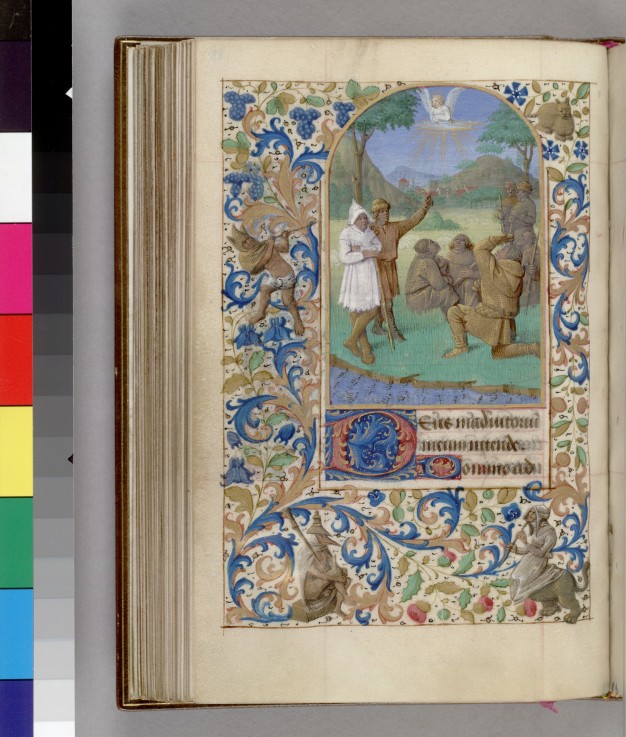 Die Verkündigung an die Hirten (Das Stundenbuch) von Jean Fouquet