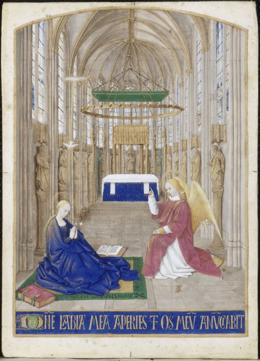 Die Verkündigung (Stundenbuch des Étienne Chevalier) von Jean Fouquet