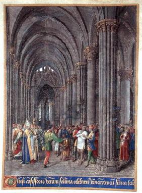 St. Veran exorcising the possessed in the north aisle of the Cathedral of Notre-Dame de Paris, 1452- 1894