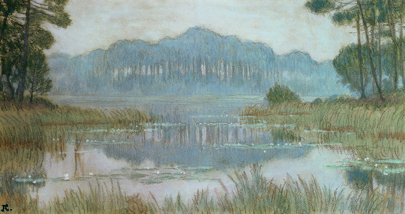 Landscape with Overgrown Pond von Jean Francis Auburtin