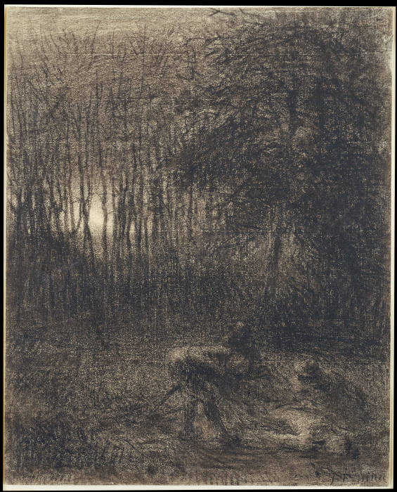 Nächtliche Szene im Wald von Jean François Millet