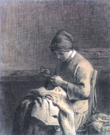 Frauenflickarbeit von Jean-François Millet