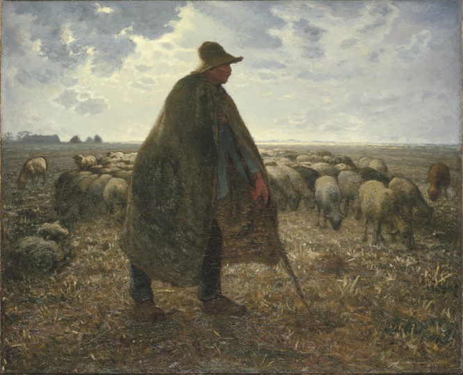 Hirt weidet seine Herde von Jean-François Millet