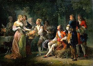 Die Liebeserklärung Louis XIV. von Frankreich an Louise de la Vallière von Jean Frederic Schall