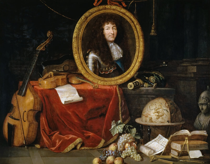 Allegorie von Ludwig XIV. als Schutzherr der Künste und Wissenschaften von Jean Garnier