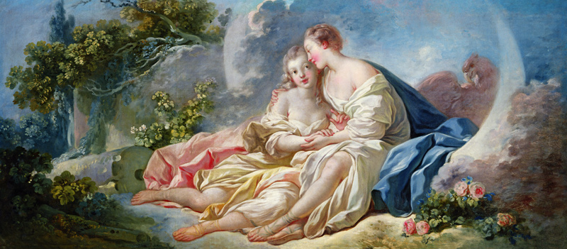 Jupiter disguised as Diana tries to seduce Callisto, c.1753 von Jean Honoré Fragonard