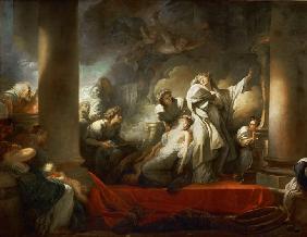 Der Priester Koresos opfert sich, um Kallirrhoë zu retten 1765