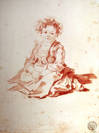 Small girl sitting on the ground von Jean Honoré Fragonard
