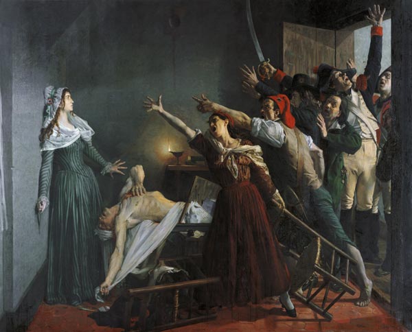 The Assassination of Marat, 1886 (oil on canvas) von Jean Joseph Weerts
