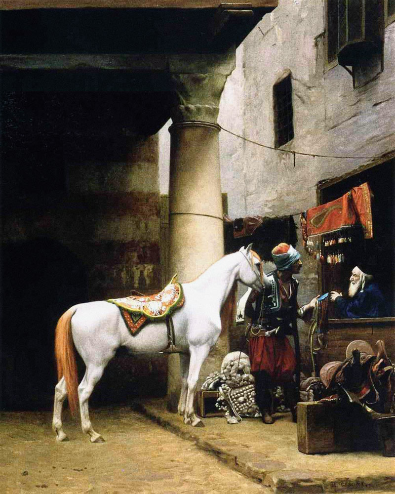 Ottoman Empire: An Arab Purchasing a Bridle von Jean-Léon Gérome