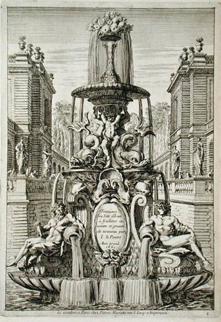 Title page from 'Fountain and Waterjets in the Italian Style' von Jean Lepautre
