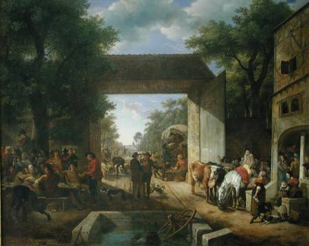 A Market at the Gates of an Inn von Jean Louis De Marne