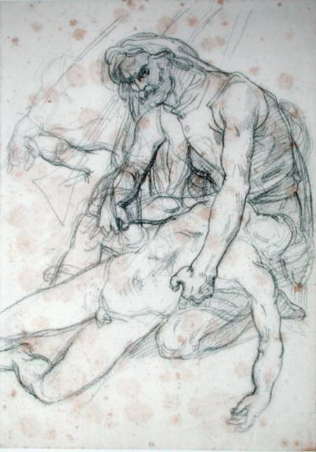 A Father Holding the Body of his Son, study for The Raft of the Medusa cil on von Jean Louis Théodore Géricault