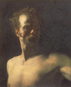 Halbakt eines Mannes von Jean Louis Théodore Géricault