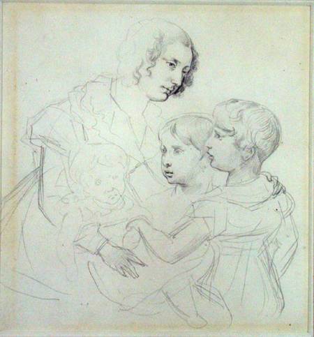 A Mother and her children von Jean Louis Théodore Géricault