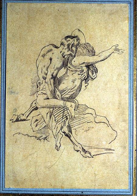 Nymph and Satyr von Jean Louis Théodore Géricault