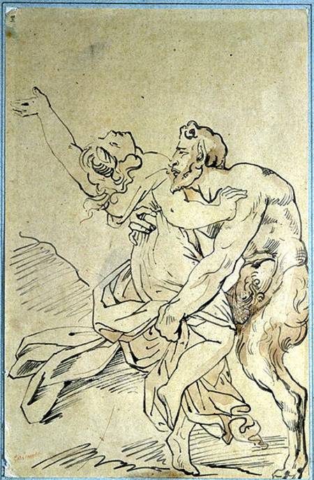 Nymph and Satyr von Jean Louis Théodore Géricault