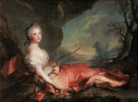 Portrait of Maria Adelaide of France, daughter of Louis XV dressed as Diana 1745