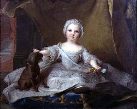 Portrait of Marie-Zephyrine (1750-55) of France with her Dog 1751