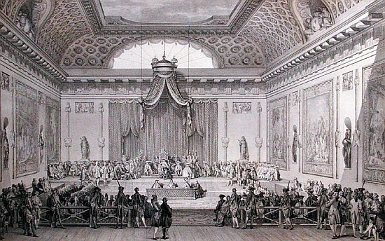 Assemblee des Notables Presided over Louis XVI (1754093) 1787 von Jean Michel the Younger Moreau