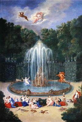 The Groves of Versailles. View of the Star or Mountain of Water with Alph persuing Arethusa (oil on 1610