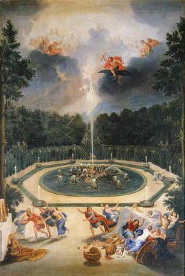 The Groves of the Versailles. View of the Fountain of Enceladus with the Feast of Lycaon (oil on can 1610