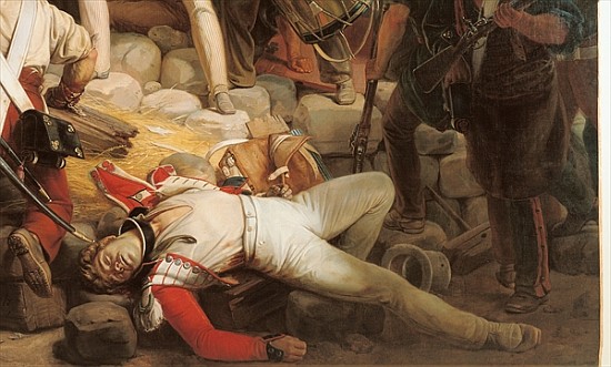 Fighting at the Hotel de Ville, 28th July 1830, 1833 (detail of 39427) von Jean Victor Schnetz