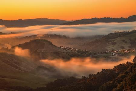 Ein nebliger Morgen in East Bay