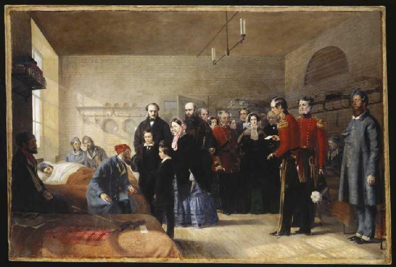 Der erste Besuch Königin Victoria's bei ihren verwundeten Soldaten von Jerry Barrett