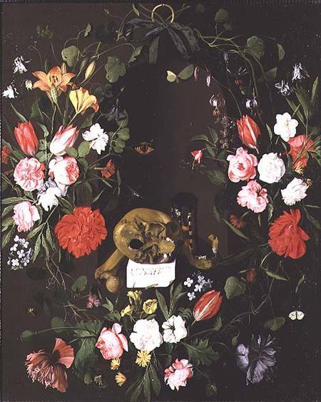 Vanitas Still Life with Flowers von J.H. Elers
