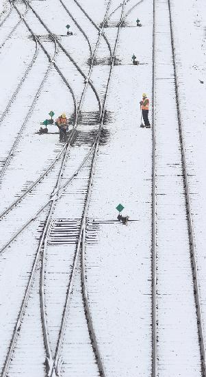 Weichenarbeiter der Eisenbahn