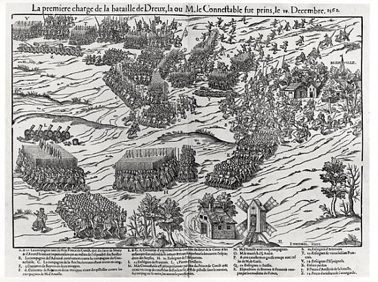 The Battle of Dreux, 19th December 1562 von J. J. Perrissin