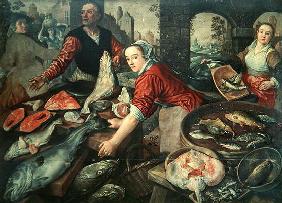 The Fish Market (oil on canvas) 13th