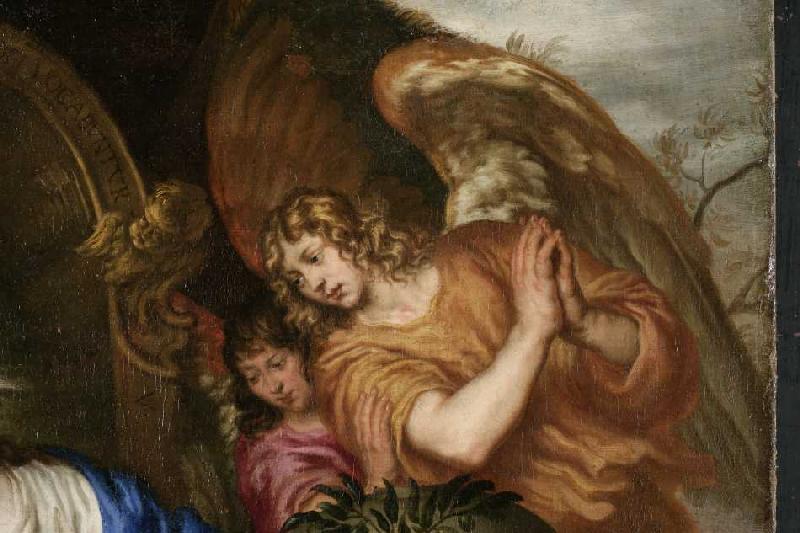 Muttergottes mit dem Christuskind und dem Johannesknaben (Detail). von Joachim von Sandrart