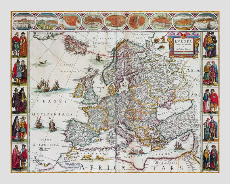 Karte von Europa (Aus: Atlas Maior) von Joan Blaeu