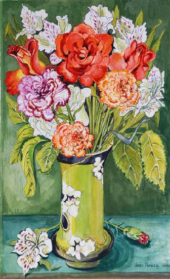 Carnations and Alstroemeria in an Art Nouveau Vase 2011