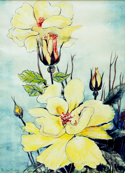 Yellow Rose in a Suffolk Breeze von Joan  Thewsey