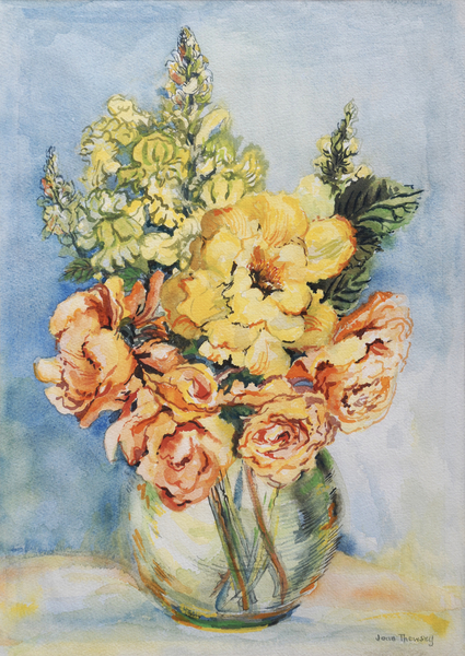 Yellow Roses and Antirrhinums von Joan  Thewsey