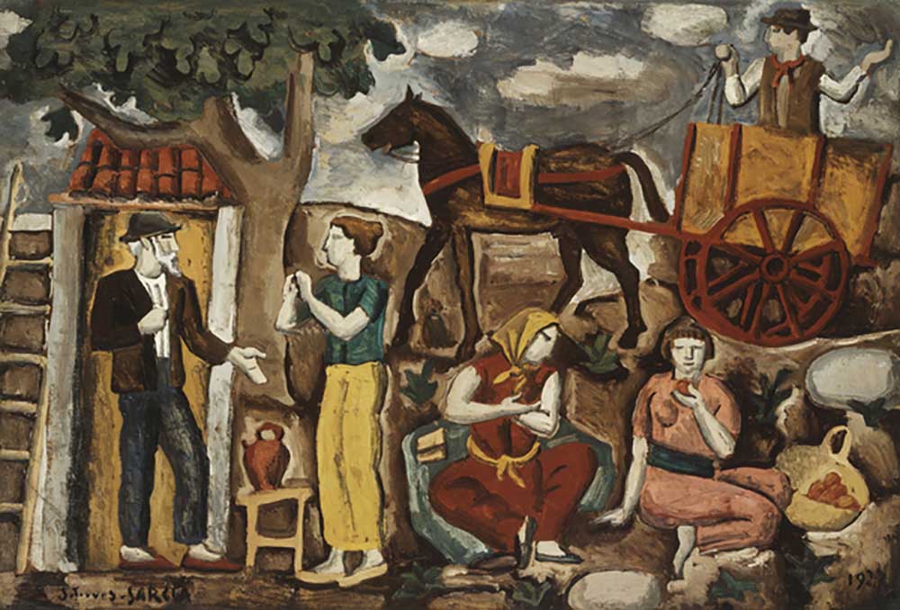 Landwirte; Campesinos, 1927 von Joaquin Torres-Garcia