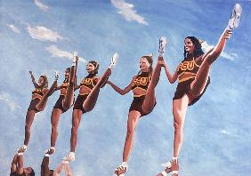 Florida State Cheerleaders, 2002 (oil on canvas) 