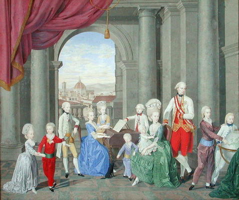 The Family of Leopold II (1747-92) (gouache on paper) von Johan Moll
