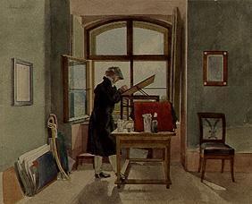Der Maler Erhard im Atelier