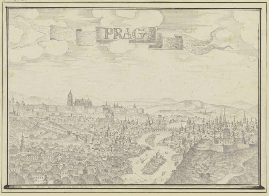 Ansicht von Prag mit der Moldau von Johann Baptist Reiser