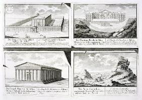 Views of four Classical Buildings: The Temple of Olympian Zeus, the Theatre of Dionysus in Athens, t 1856