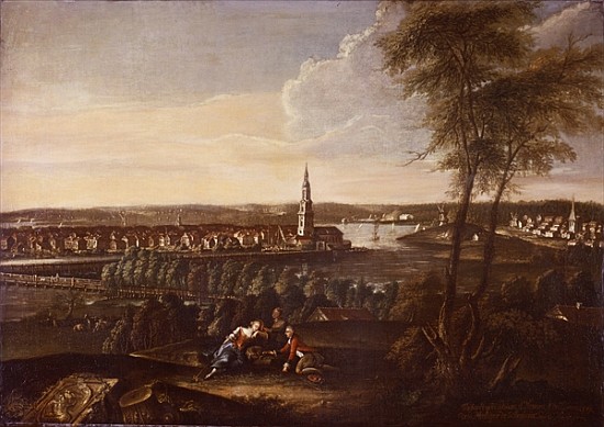 View of the Church of the Holy Spirit and the suburb of Nowawes from Brauhausberg von Johann Friedrich Meyer