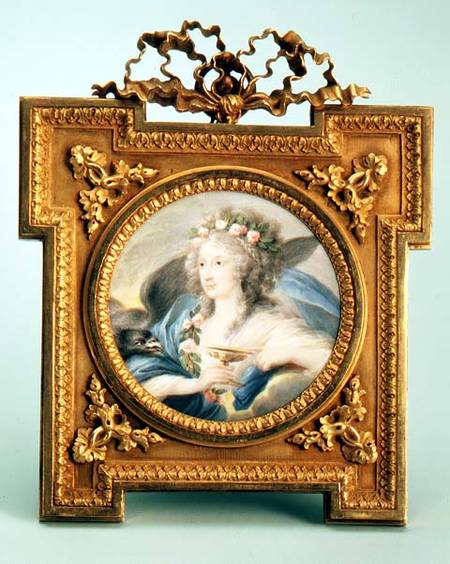 Portrait of Princess Metternich portrayed as Hebe (w/c on ivory) von Johann Georg Bauer